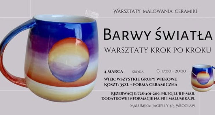 Plakat Warsztaty Barwy światła w Malumice