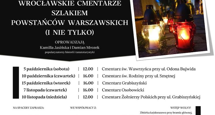 Plakat Spacery po pięciu wrocławskich cmentarzach