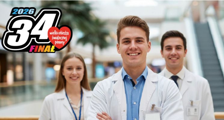 Plakat 34. Finał WOŚP „Od studentów dla pacjentów” w Magnolia Park