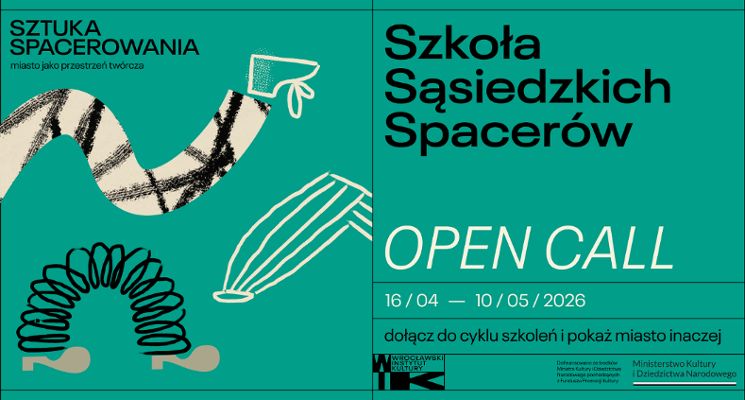 Plakat Szkoła Sąsiedzkich Spacerów: w artystycznym sąsiedztwie