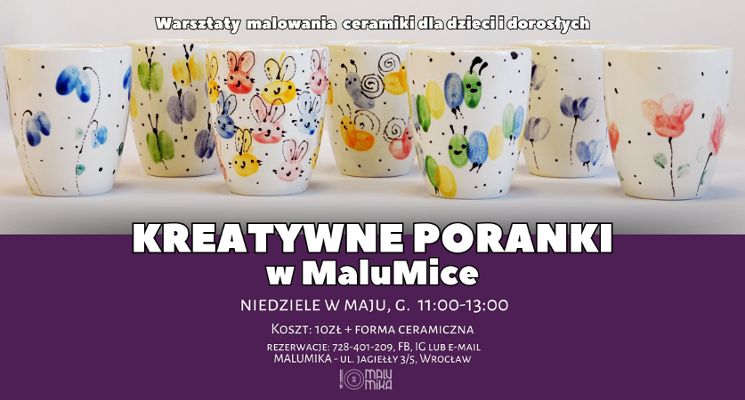 Plakat Kreatywne poranki dla dzieci [warsztaty ceramiczne]