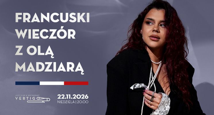 Plakat Francuski Wieczór z Olą Madziarą