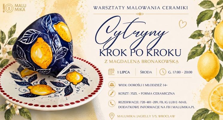 Plakat Cytryny – malowanie krok po kroku