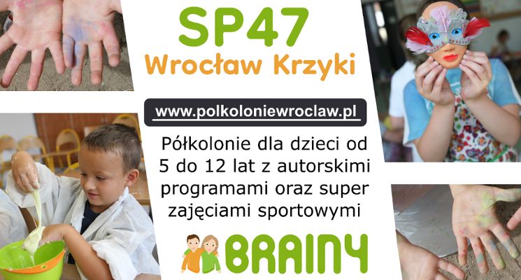 Plakat Półkolonie Wrocław Krzyki z BRAINY – niezapomniane wakacje w mieście - LATO 2026