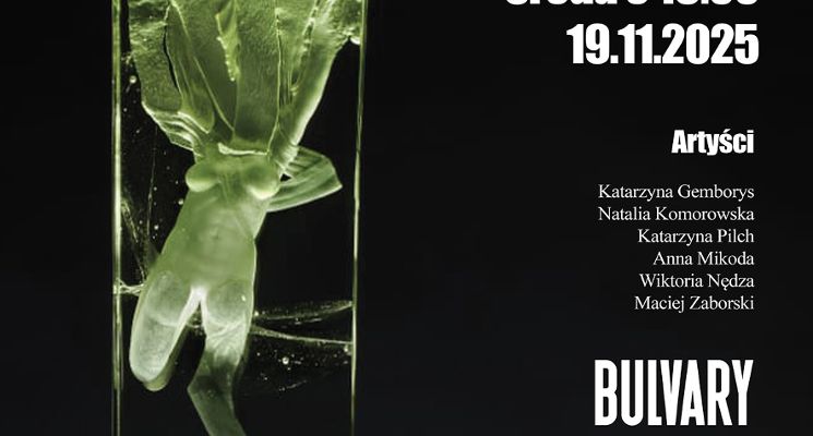 Plakat UCIELEŚNIENIE—DZIEDZICTWO wystawa rzeźby: ceramiki i szkła