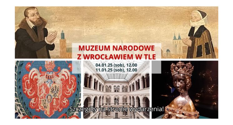 Plakat Muzeum Narodowe z Wrocławiem w tle [OPROWADZANIE]