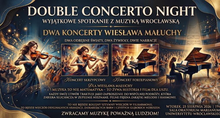 Plakat Double Concerto Night - dwa koncerty w jeden wieczór