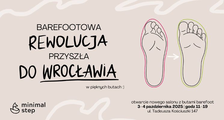 Plakat Otwarcie pierwszego sklepu z butami barefoot we Wrocławiu