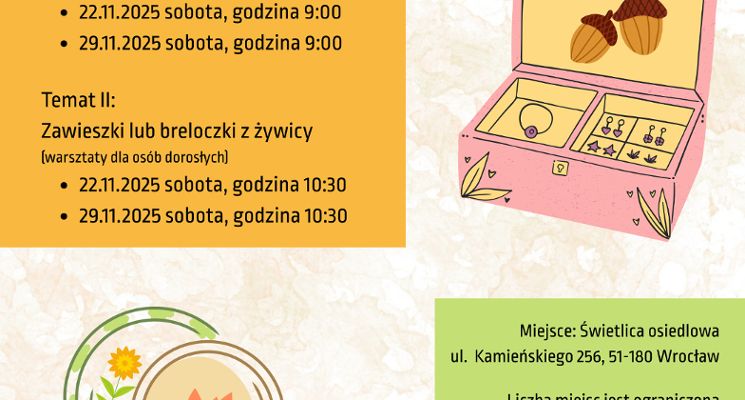 Plakat MÓJ KAWAŁEK OSIEDLA - Warsztaty z żywicy epoksydowej