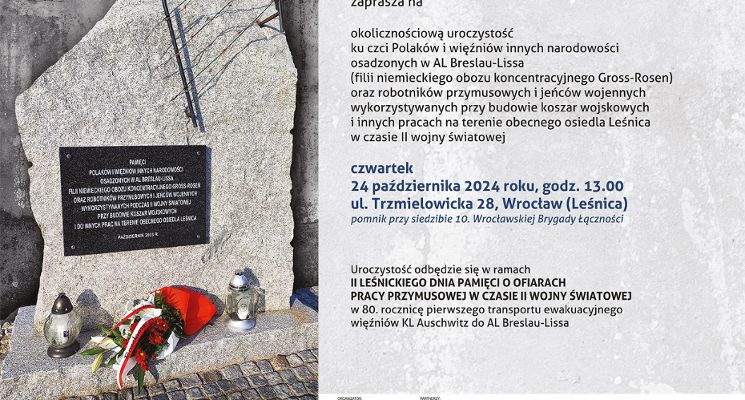 Plakat II Leśnicki Dzień Pamięci o ofiarach pracy przymusowej