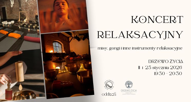 Plakat Koncert na gongach koncert relaksacyjny