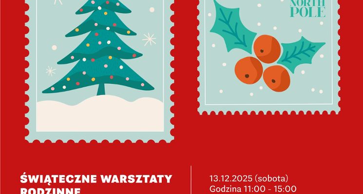 Plakat Świąteczne warsztaty rodzinne w Muzeum Poczty i Telekomunikacji