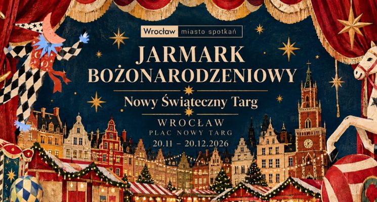 Plakat Jarmark Bożonarodzeniowy - Plac Nowy Targ, Nowy Świąteczny Targ
