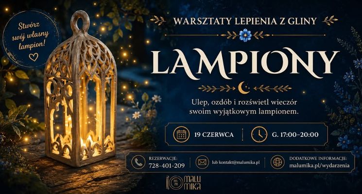 Plakat WARSZTATY LEPIENIA Z GLINY - LAMPIONY