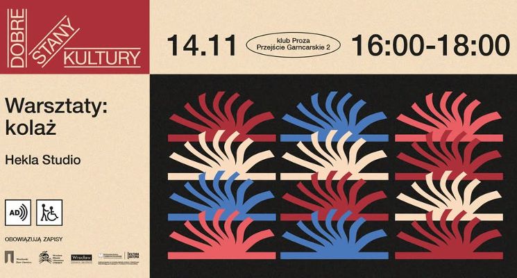 Plakat Warsztaty kolażu z Hekla Studio