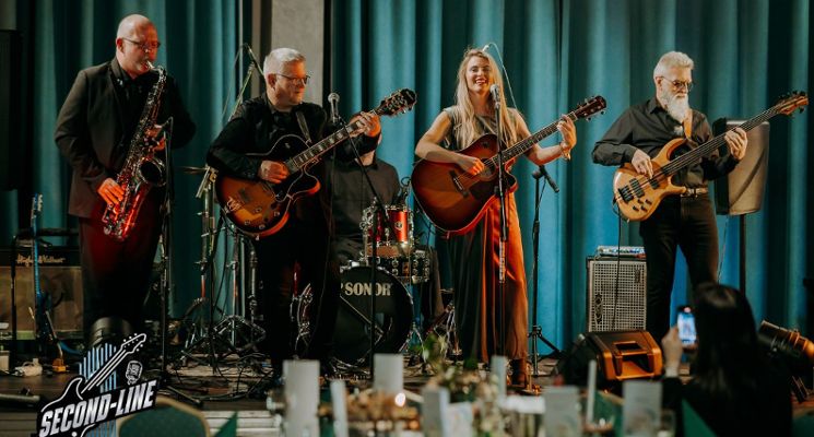 Plakat Koncert letni na tarasie Restauracji Panorama nad Odrą – premiera płyty zespołu Second Line