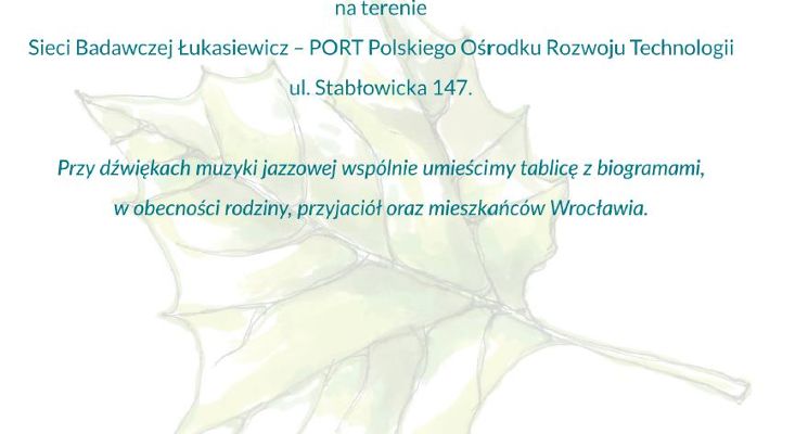 Plakat Drzewo pamięci Barbary i Zdzisława Smektałów na Praczach Odrzańskich