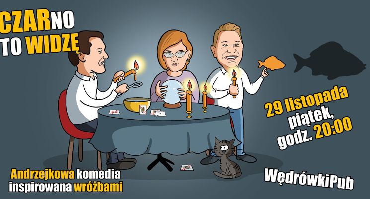 Plakat Czarno to widzę. Improwizowana komedia andrzejkowa