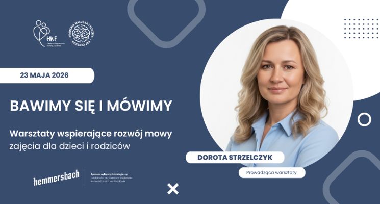 Plakat Bawimy się i mówimy – warsztaty wspierające rozwój mowy dla dzieci i rodziców