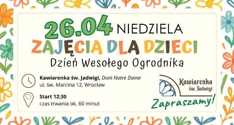 Plakat Dzień Wesołego Ogrodnika - zajęcia dla dzieci
