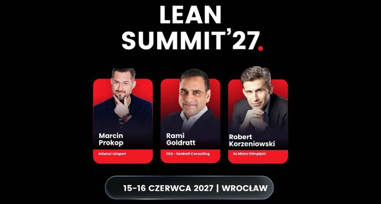 Plakat Lean Summit by Leantrix - Największa w Europie Konferencja Lean Management, AI, Leadership, TOC, TWI