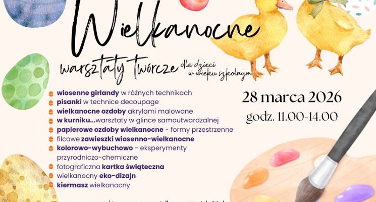 Plakat Wielkanocne Warsztaty Twórcze w MDK im. Mikołaja Kopernika