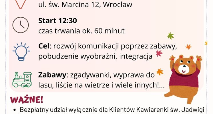 Plakat Dzień jesiennych przygód – zajęcia dla dzieci