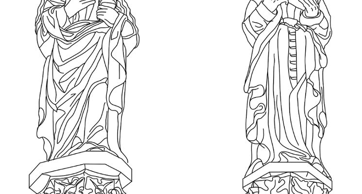 Plakat Spacery architektoniczne: Szlakiem wizerunków kobiet w architekturze Wrocławia