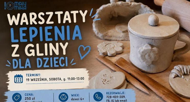 Plakat Warsztaty z gliną dla dzieci