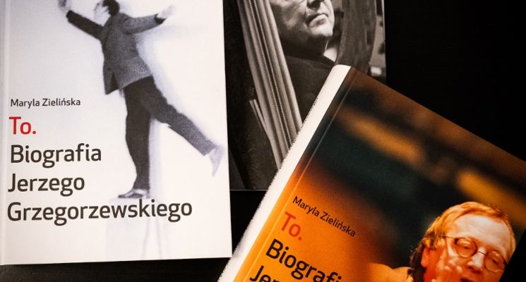 Plakat Spotkanie wokół książki „To. Biografia Jerzego Grzegorzewskiego"