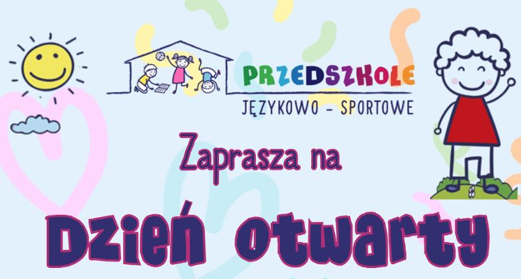 Plakat Dzień otwarty w Niepublicznym Przedszkolu Językowo-Sportowym