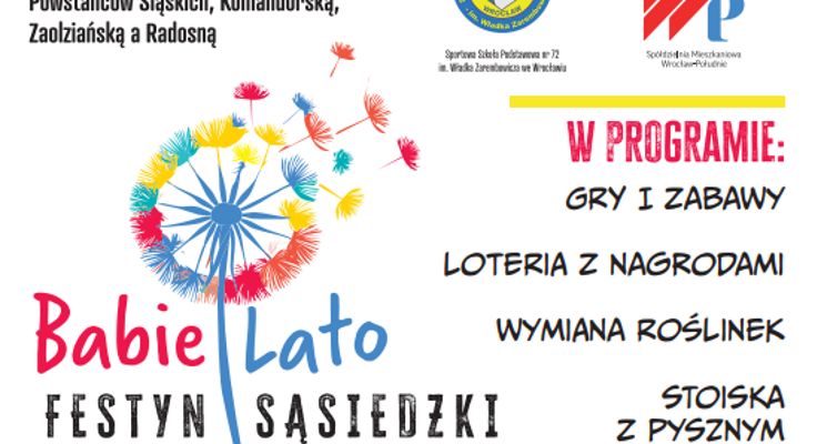 Plakat Festyn Sąsiedzki "Babie Lato"