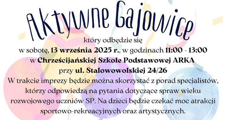 Plakat Aktywne Gajowice - festyn rodzinny