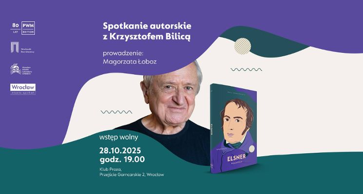 Plakat Spotkanie z Krzysztofem Bilicą wokół książki „Elsner"