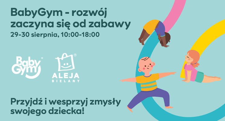 Plakat Baby Gym: rozgrzewka przed szkołą! Bo rozwój zaczyna się od zabawy