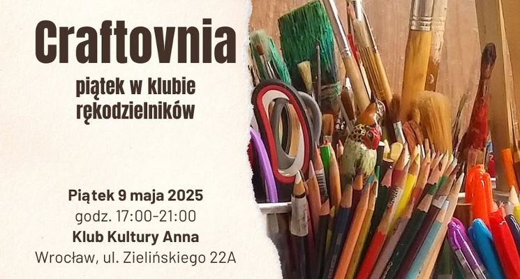 Plakat Spotkanie rękodzielnicze i warsztat kolażu „Autoportret” — twórczy piątek, dołącz do nas!