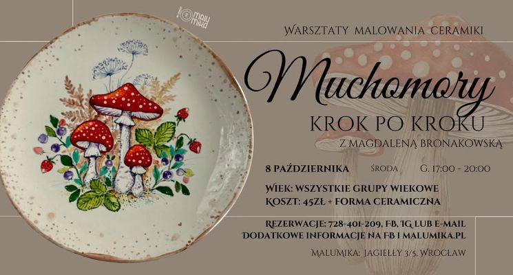 Plakat Muchomory – malowanie krok po kroku