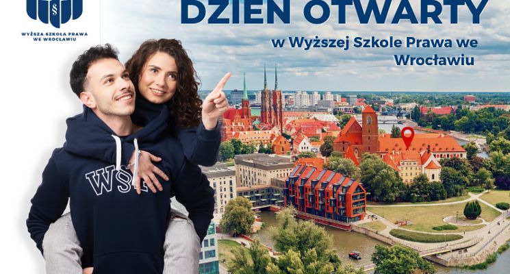 Plakat Dzień Otwarty w Wyższej Szkole Prawa we Wrocławiu