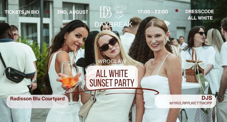 Plakat All White Sunset Party by Dynamik Dwarf & DayBreak