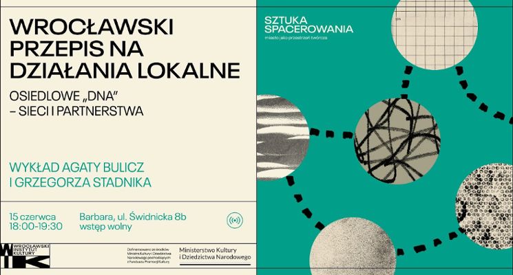 Plakat Wrocławski przepis na działania lokalne. Osiedlowe DNA | Szkoła Sąsiedzkich Spacerów