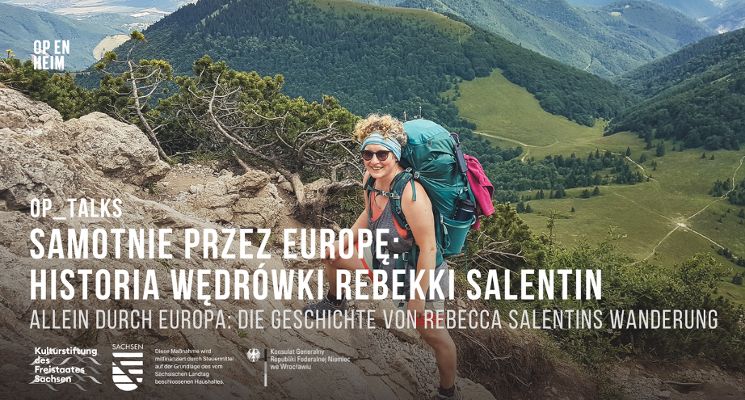 Plakat OP_TALKS | Samotnie przez Europę: historia wędrówki Rebekki Salentin