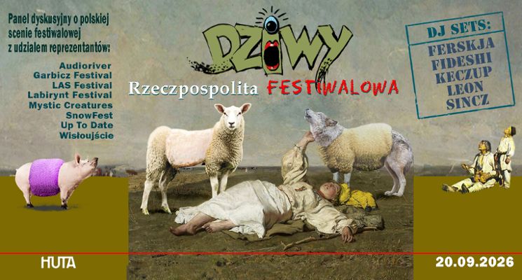 Plakat Rzeczpospolita Festiwalowa: twórcy polskich festiwali spotkają się w Hucie Wrocław