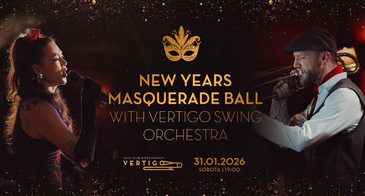 Plakat Bal Maskowy z Vertigo Swing Orchestra