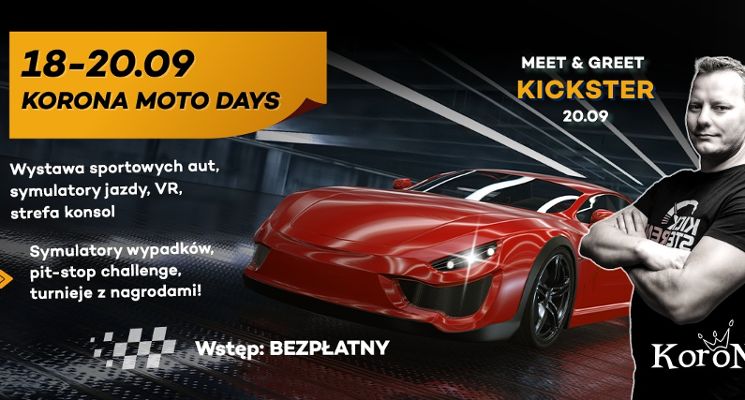 Plakat Moto Days w CH Korona – trzy dni emocji dla fanów gier i motoryzacji