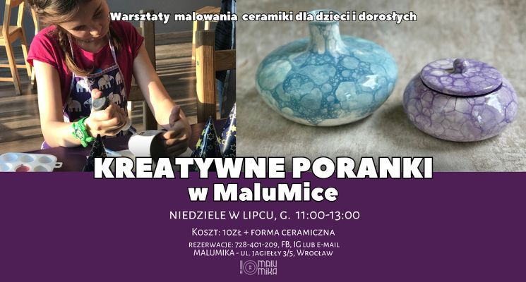 Plakat Kreatywne poranki dla dzieci [warsztaty ceramiczne]