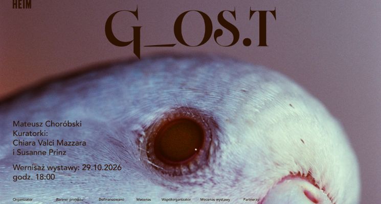Plakat Wernisaż wystawy „G_OS.T” Mateusza Choróbskiego w OP ENHEIM