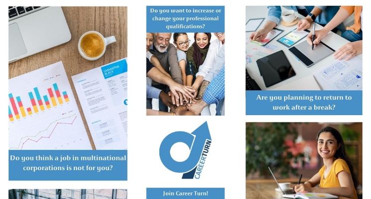 Plakat Career Turn – bezpłatny projekt dla osób szukających nowej ścieżki zawodowej