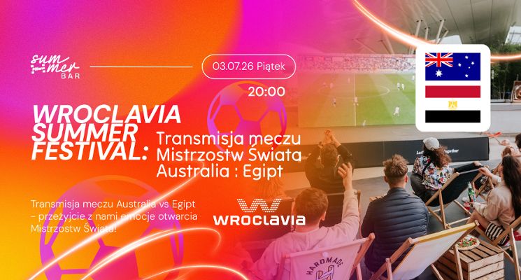 Plakat Wroclavia Summer Festival: Transmisja meczu mistrzostw świata Australia vs Egipt