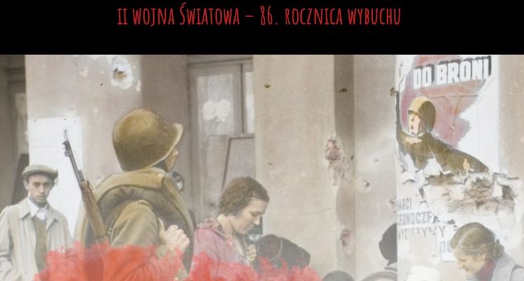 Plakat Uroczystości upamiętniające 86. rocznicę wybuchu II wojny światowej