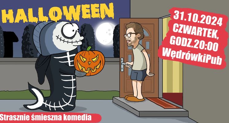 Plakat Halloweenowa komedia improwizowana